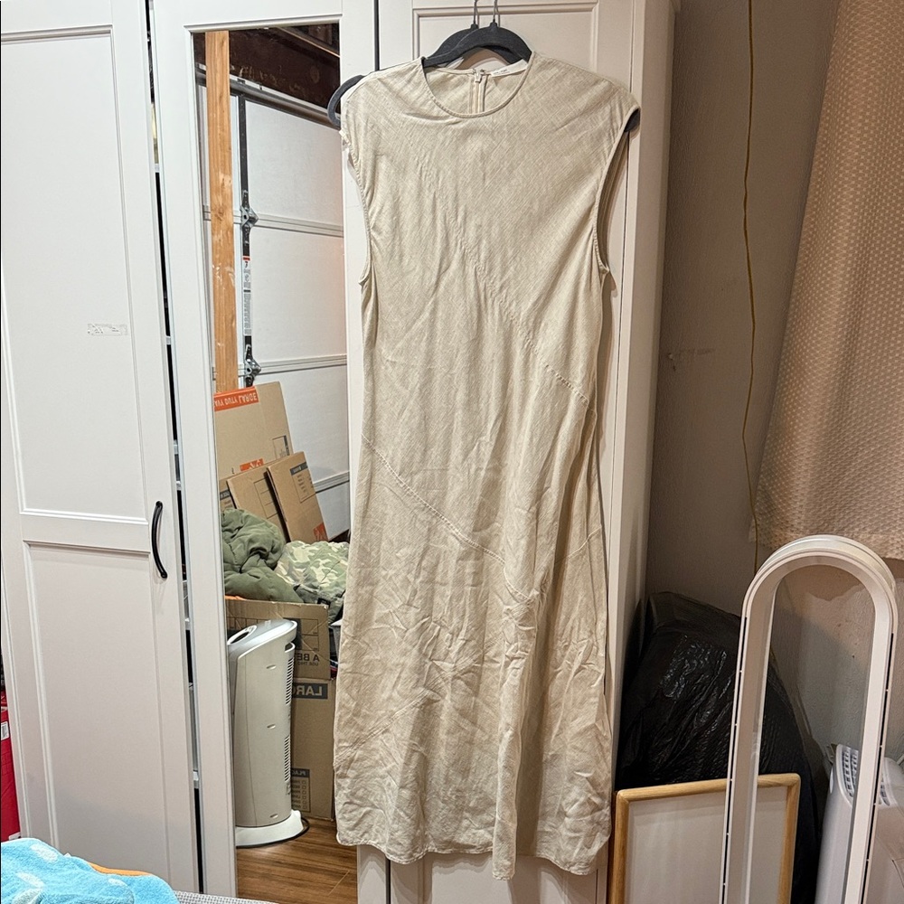 OAK + FORT Cream Midi Dress
